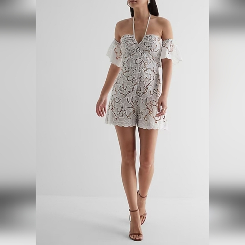 Express Eyelet Halter Romper